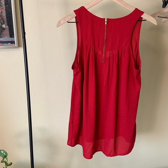 Collective Concepts Rover Zip Back Blouse Red Size Large - Picture 3 of 6